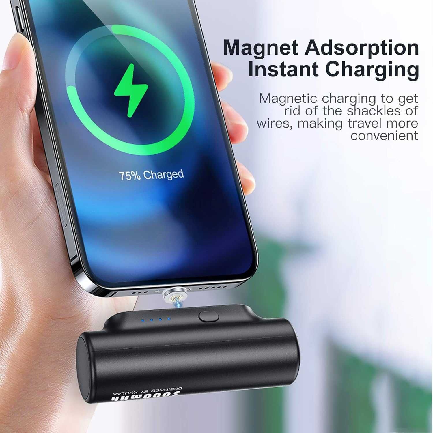 Baterie externa KUULAA 3 în 1,3000mah,pt IOS și ANDROID,sigilat