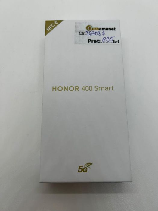 Honor 400 Smart, 5G, Dual SIM, 128GB, 4GB RAM, Black SIGILAT -P-