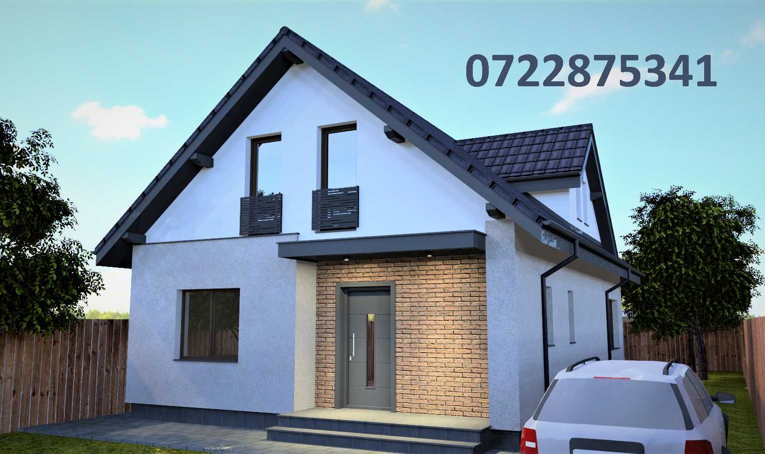 Casă cu mansardă de vânzare. Construcție solidă și practică!