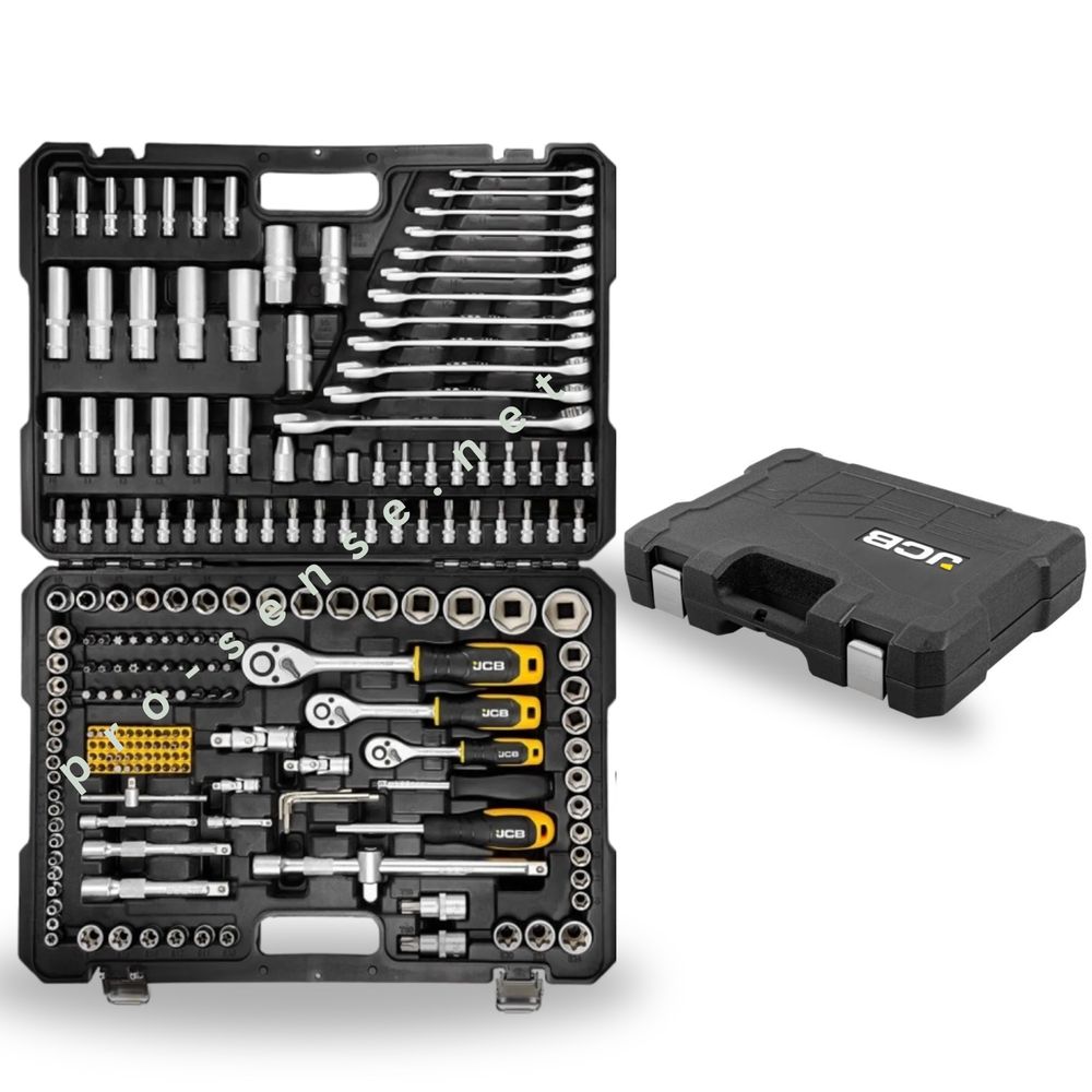 Комплект Гедоре 1/4” 3/8” 1/2” със звездогаечни ключове 216 части JCB