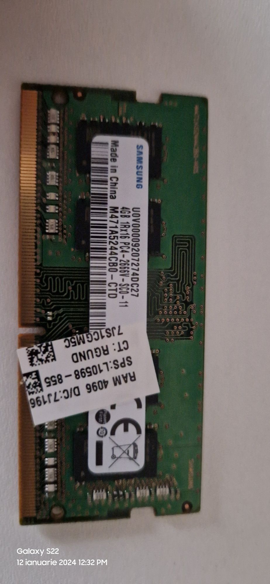 Memorie RAM 4Gb DDR4 Frecventa 2666Mhz Samsung pentru laptop