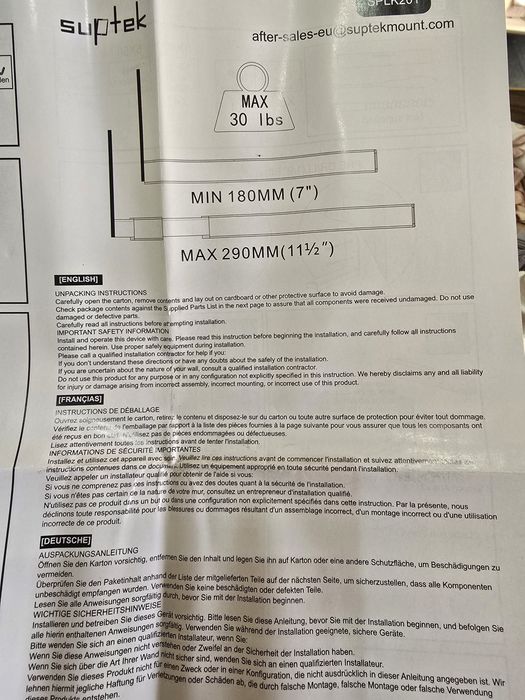 Suport prindere perete telescopic