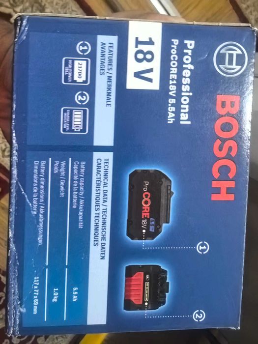 2 Acumulatori Bosch ProCORE18V 5.5Ah Professional Nou