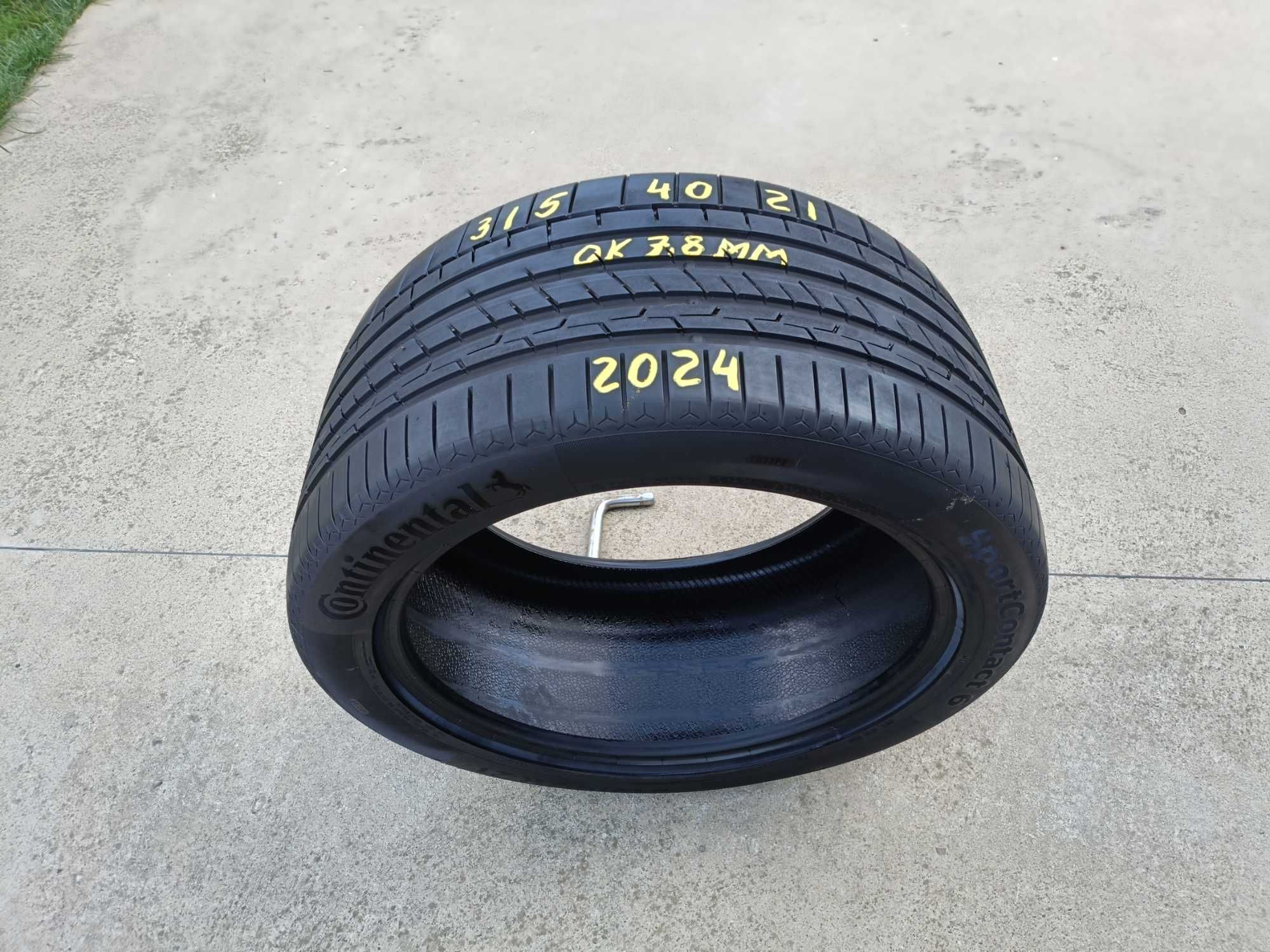 O anvelopa de vara 315 40 21 Continental SportContact 6 cu 7,8 mm 2024