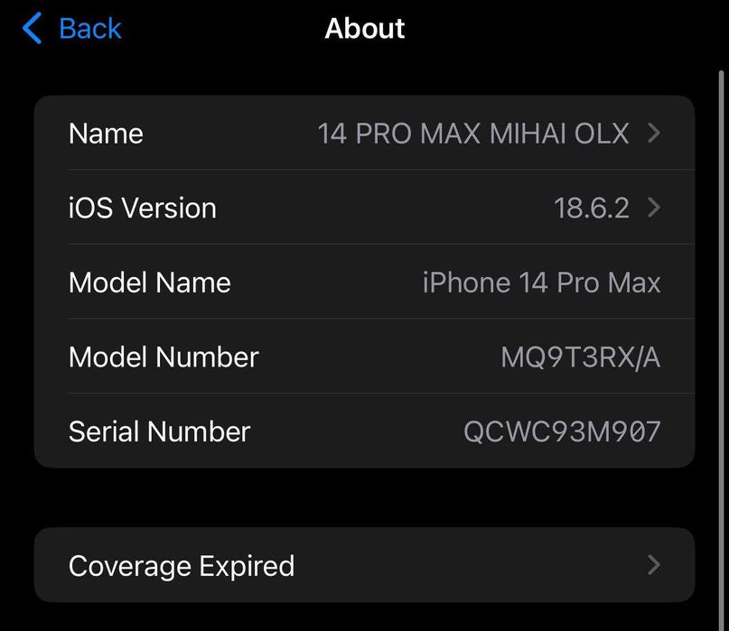  iPhone 14 Pro Max, 128GB, Deep Purple, 84%, Negociabil