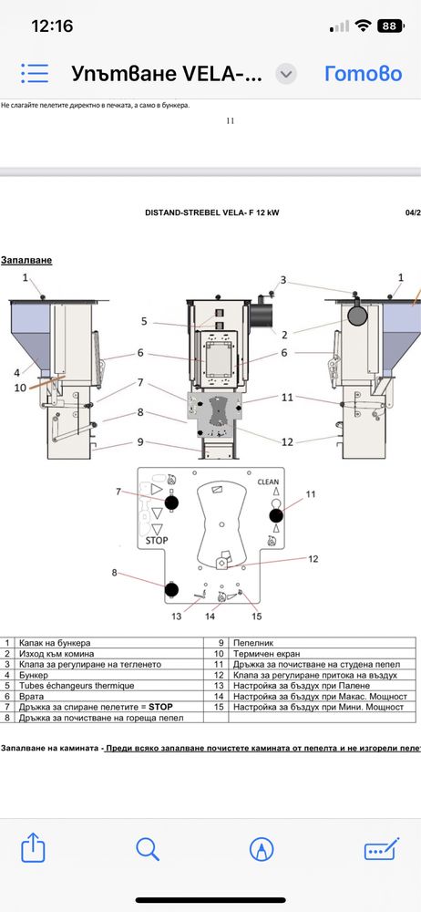 DISTAND-STREBEL VELA- F 12 kW-Печка на дървесни пелети