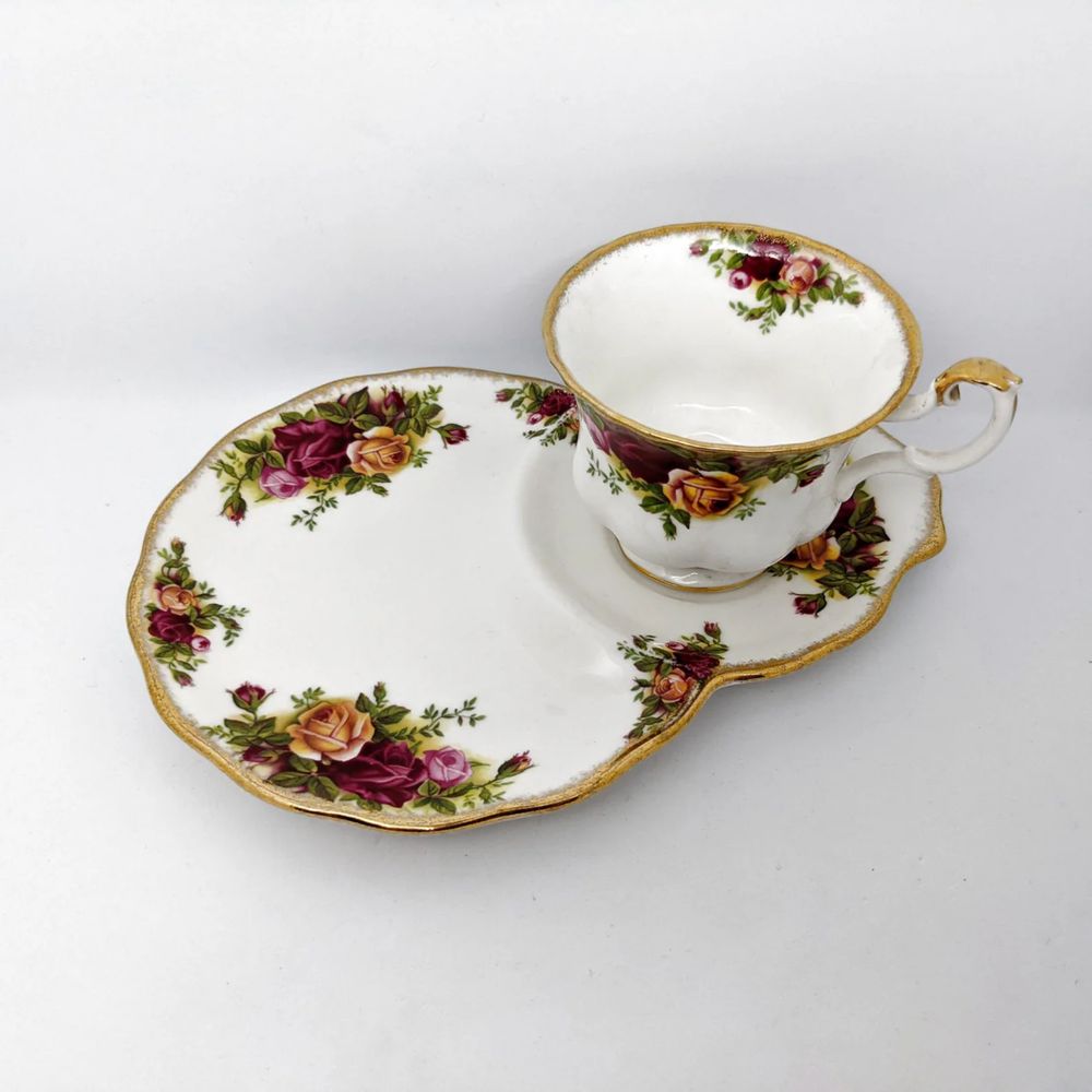 Royal Albert Old country roses тенис сет за кафе с бисквити или кекс
