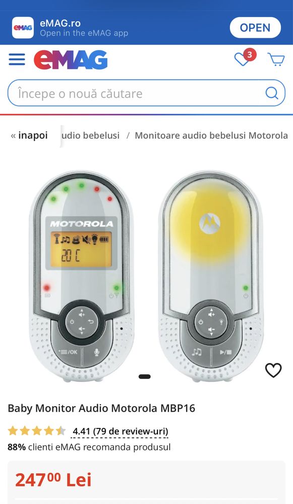 Baby monitor - Motorola MBP16