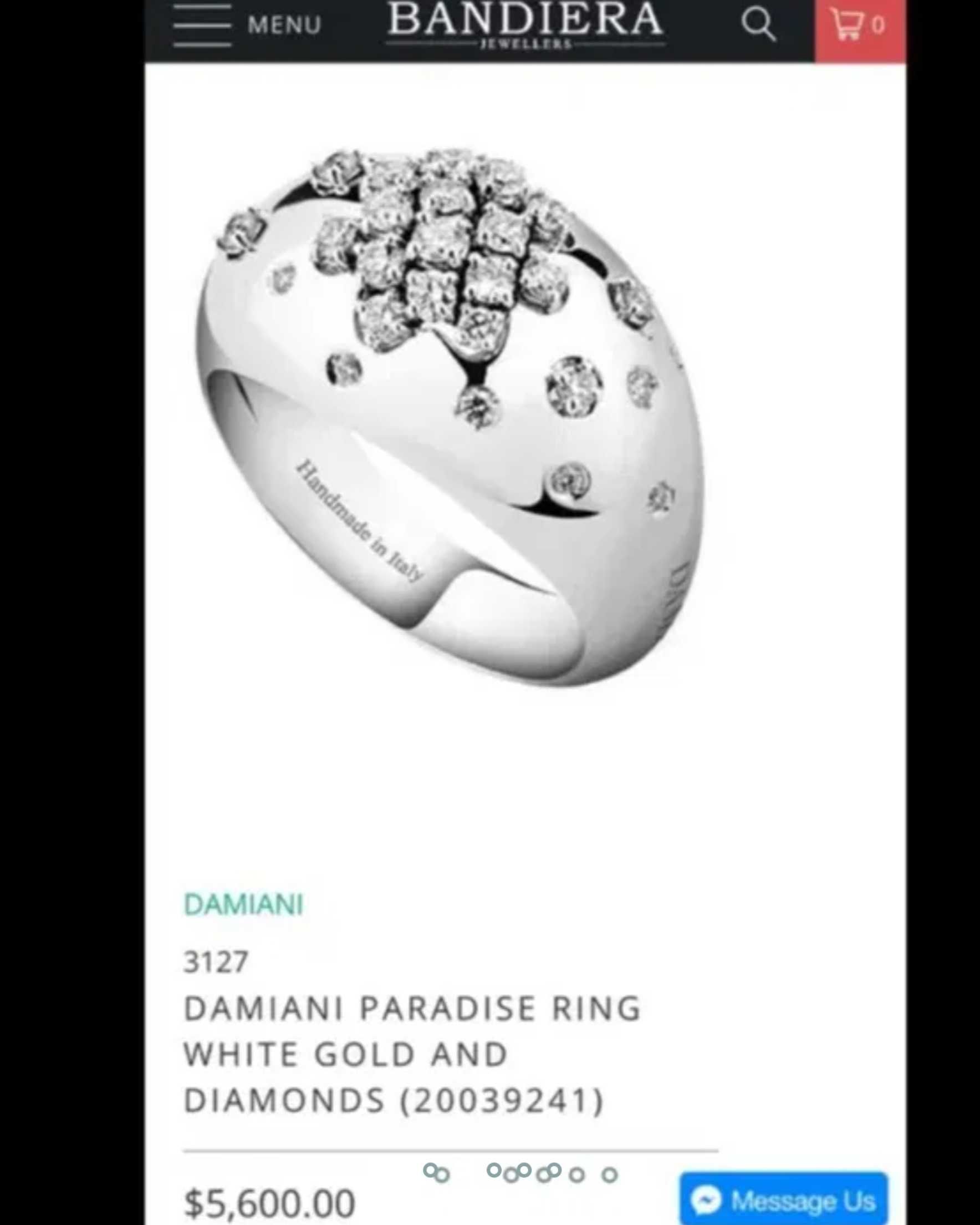 Inel Aur alb 18k+ 24 diamante de calitate 0.51ct colecția Damiani 10gr