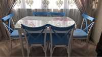 Раскладной стол (турецкий) с 6 стульями