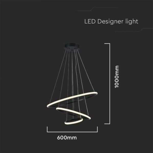 LED Полилей Черен / Златист / Бял цвят 32W 3000k