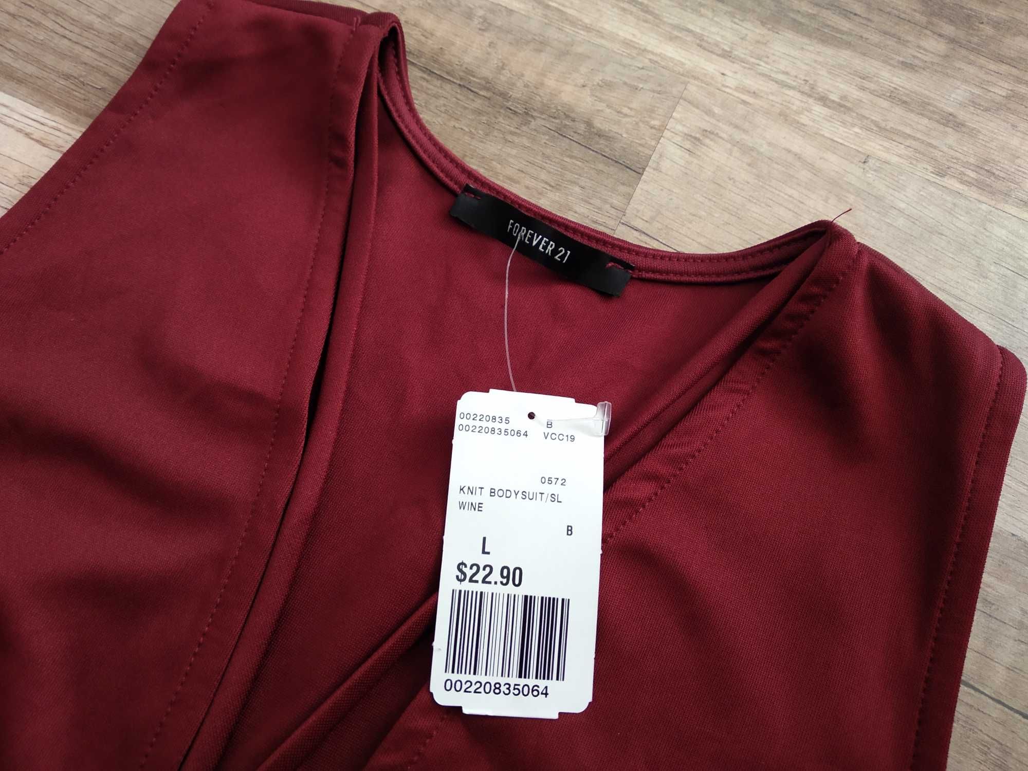Ново боди в цвят бордо Forever21