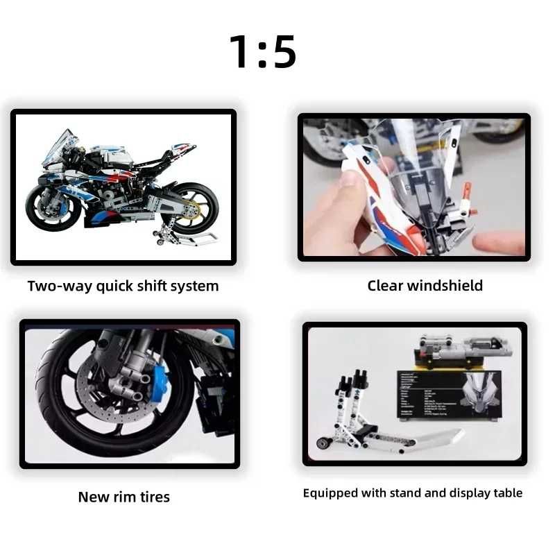Motocicleta tip Lego BMW M1000RR - 1920 piese DE ASAMBLAT