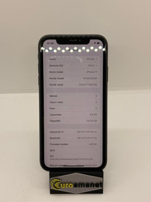 Telefon mobil Apple iPhone 11, 64GB, Black, 82% Baterie -A-