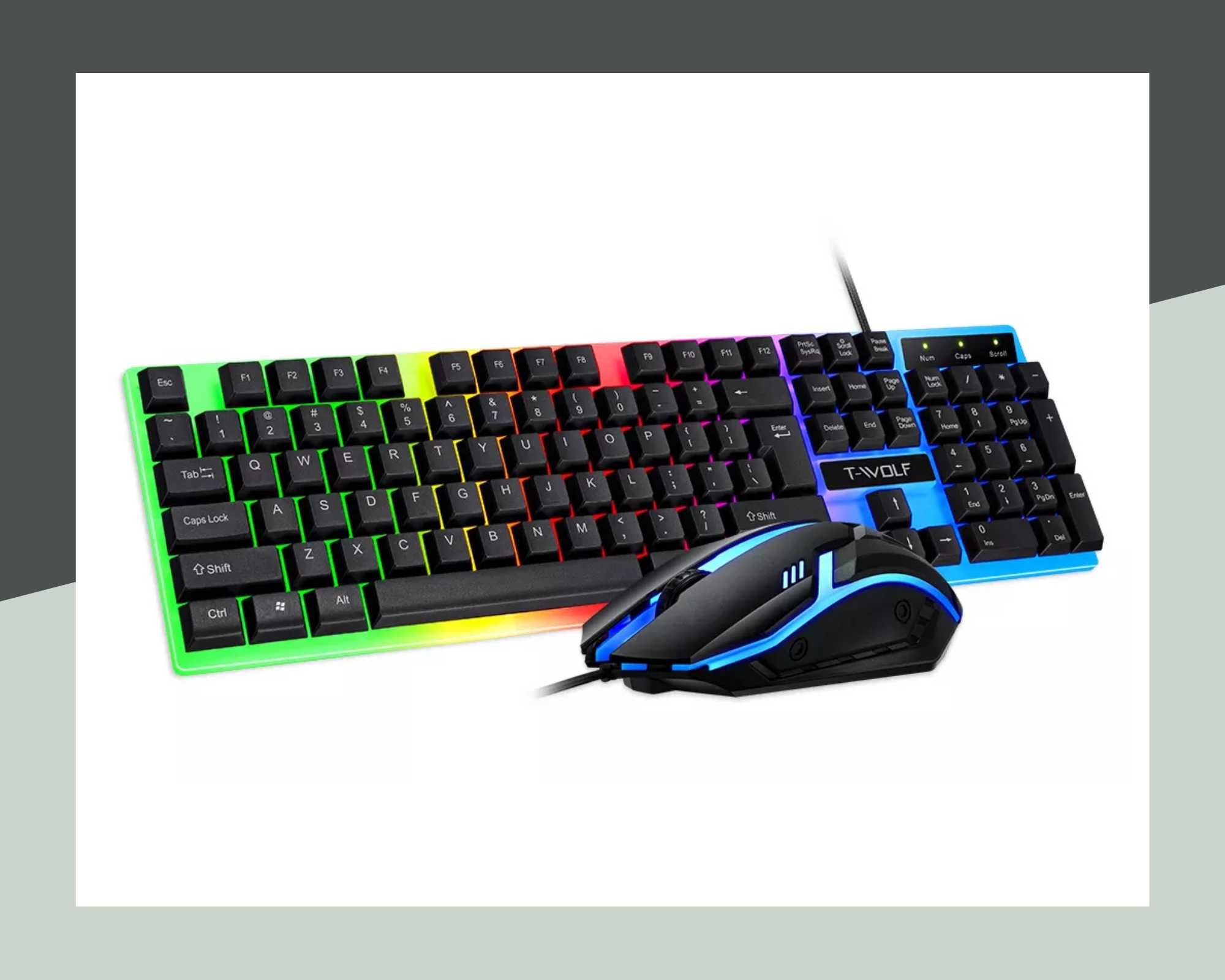 Комплект RGB клавиатура + мишка T-Wolf TF230