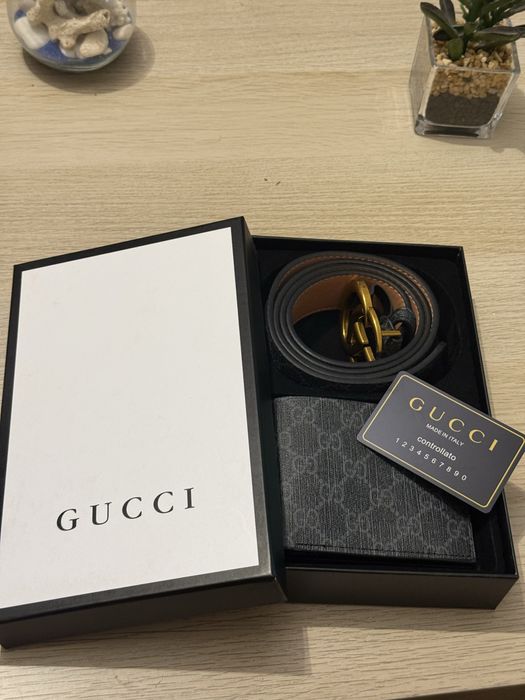 GUCCI комплект колан и портфейл