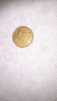 Moneda foarte rara 50 euro cent 2002 Grecia. 4500€ negociabil.