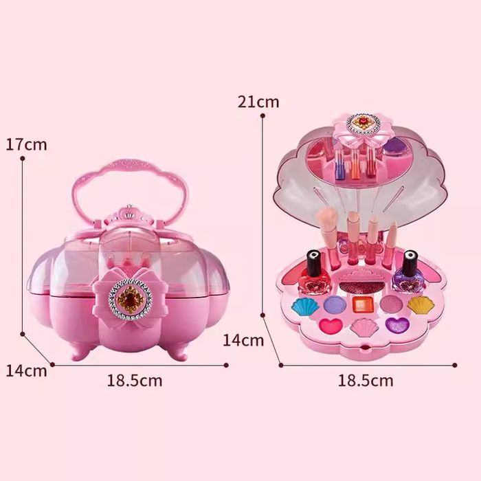 Trusa machiaj copii, lac unghii, ruj, Roz, 3 ani+