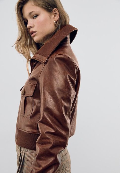 Bershka яке от естествена кожа