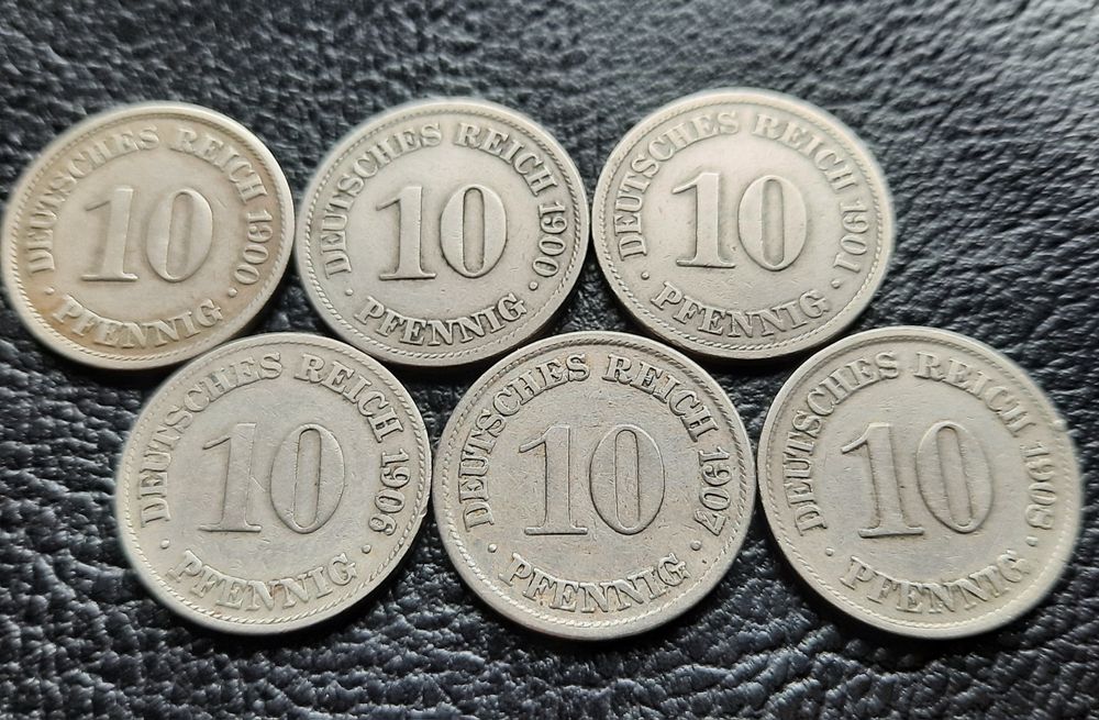 Стара монета/и 10 пфенига 1900,1901,1906,1907 и 1908 г. Германия