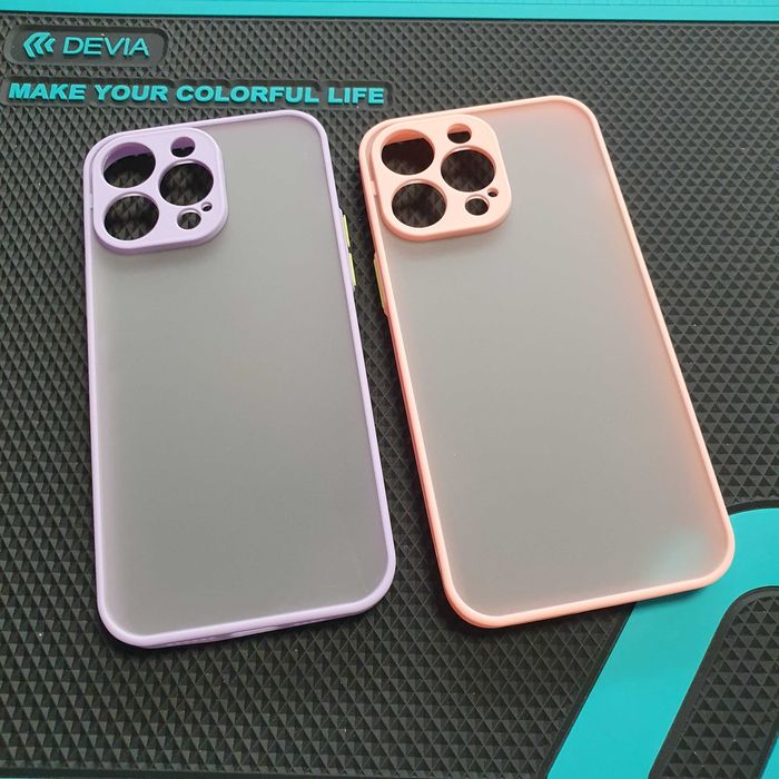 Husa iPhone 14 Pro Max - Hybrid cu Protectie Camera - Roz - Lila -