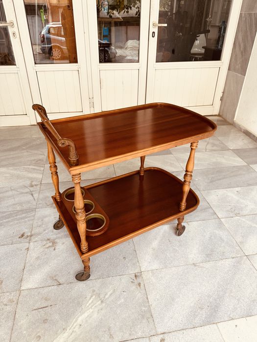 Италианска бар количка от масивно дърво,60-те години