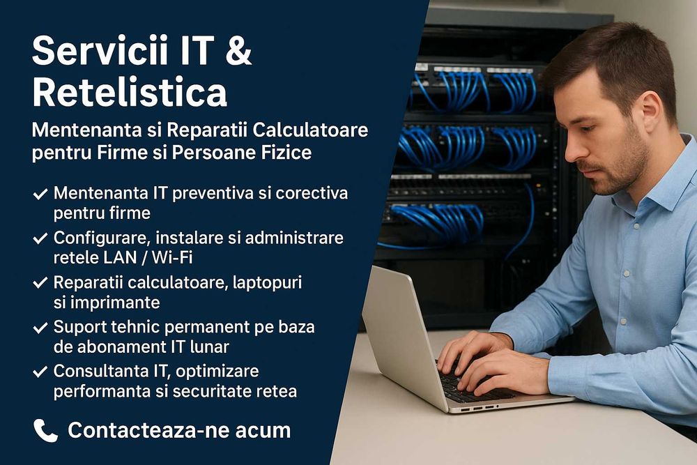 Servicii IT Retelistica Reparatii Sisteme PC Laptop Service PS5 Xbox