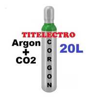 Butelie tub corgon 20 litri, amestec argon + CO2, sudura MIG - MAG