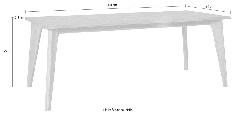 Masă Dining Stejar Masiv AMALI 200x100 cm Natur – Design Scandinav