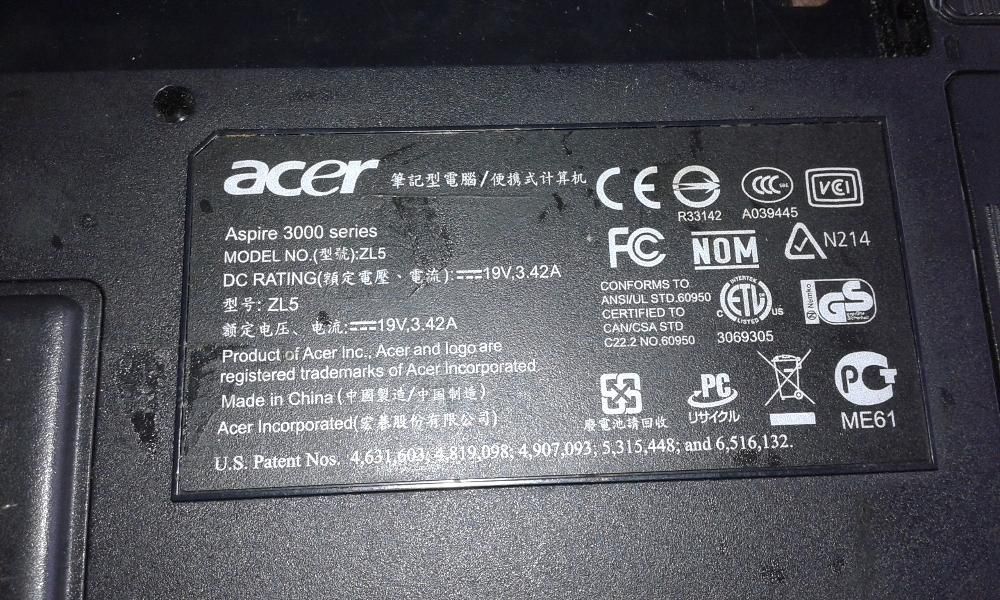 ACER Aspire 3000 на части