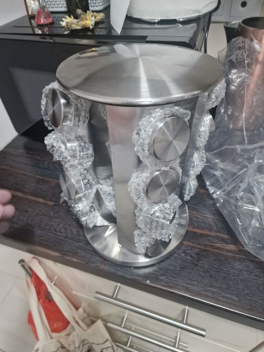 Suport rotativ pentru condimente, ideal pentru blat de bucătărie, cu 1
