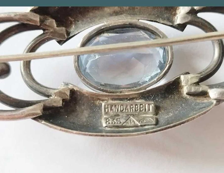 Brosa de dama, veche, argint 835