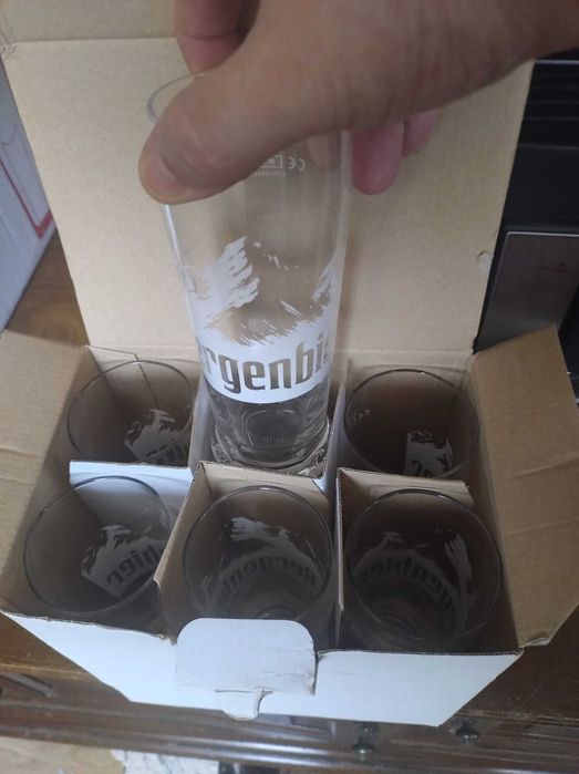 Set 6 halbe de bere, hopfen könig ,și trei seturi pahare pt bere