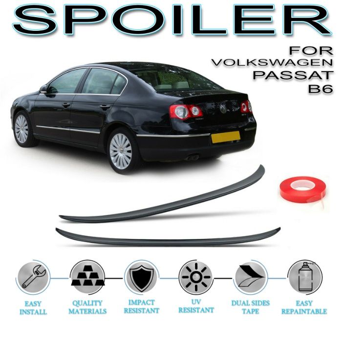 Spoiler Portbagaj Volkswagen Passat B6 Sedan 2005 - 2010 Negru Lucios