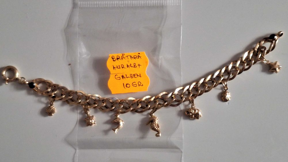 Bratara aur 585 alb si galben 14 k - 10 grame