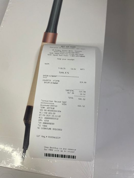 Ondulator de par Dyson AirWarp