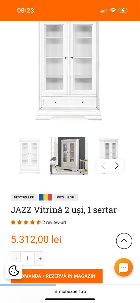 Vitrina  alba, gama Jazz Mobexpert