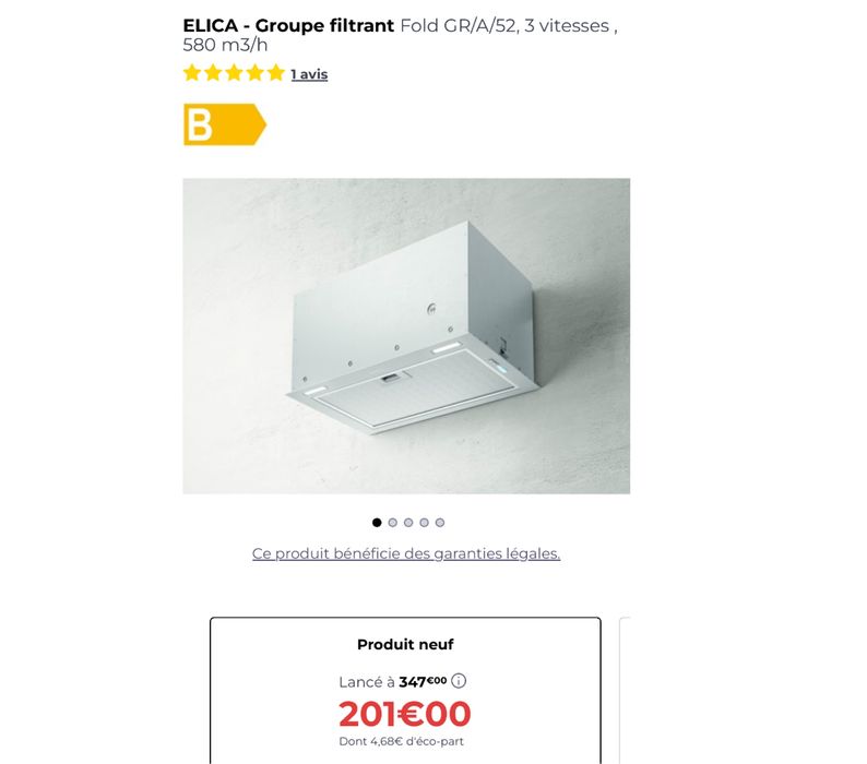 Hotă încorporabilă 580 m³/h Elica FOLD GR/A/52