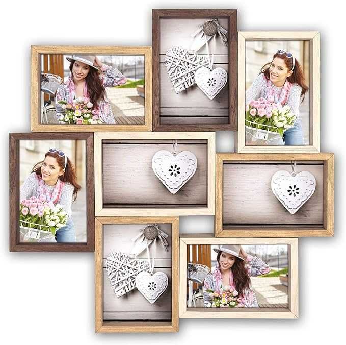 REDUSE de la 200RON, Rame foto colaj 8 / 12 poze, Lemn Natur Vopsibil