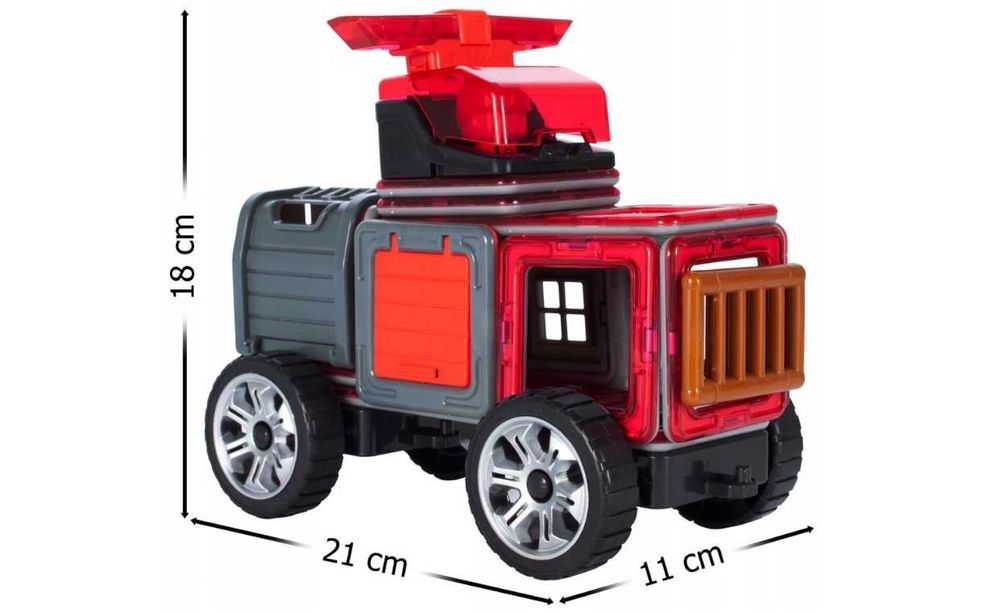 Магнитен конструктор MAGIC MAGNETIC RESCUE - Пожарна кола - 30in1