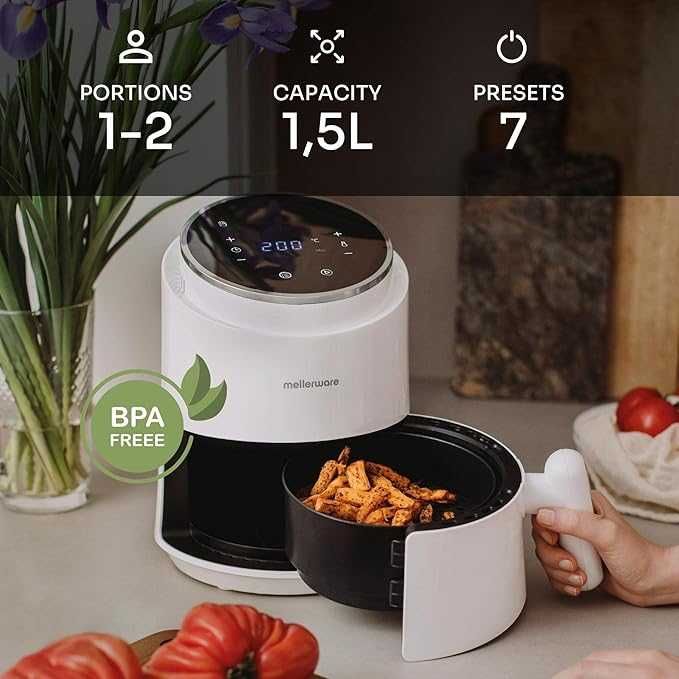 Mellerware -  фритюрник с горещ въздух 1230W , 7  програми,