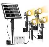 Set 4 lampi gradina, iluminare ambientala cu panou solar, acumulator