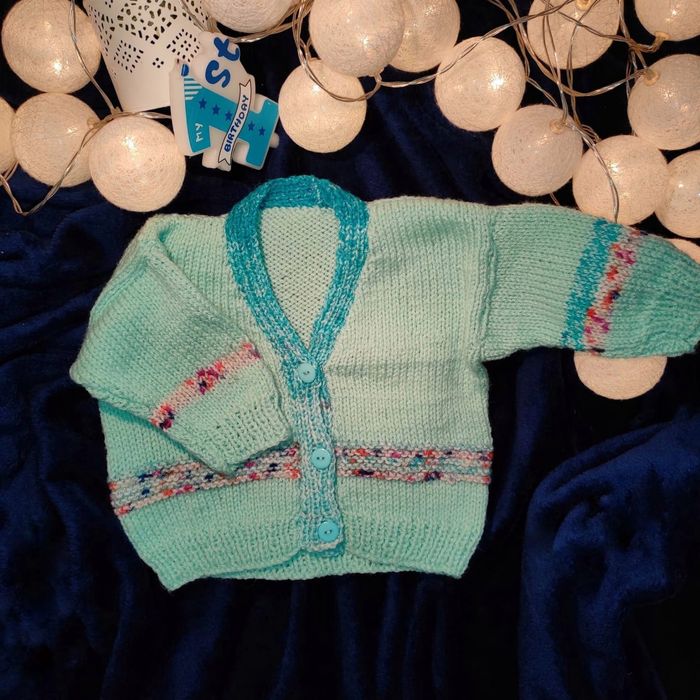 Pulover handmade unicat tricotat, 9-18 luni