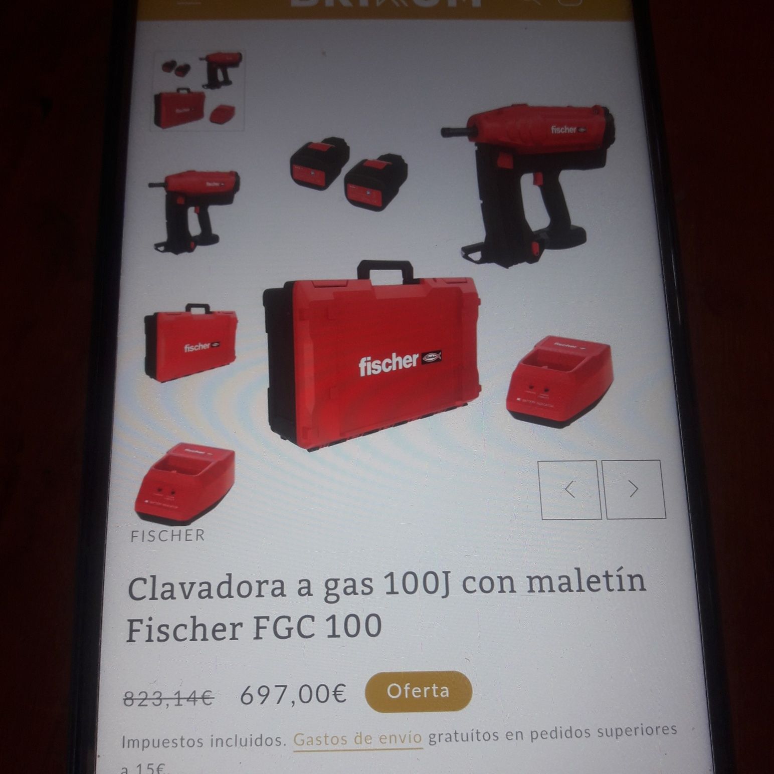 Pistol cuie beton  pe gaz FISCHER