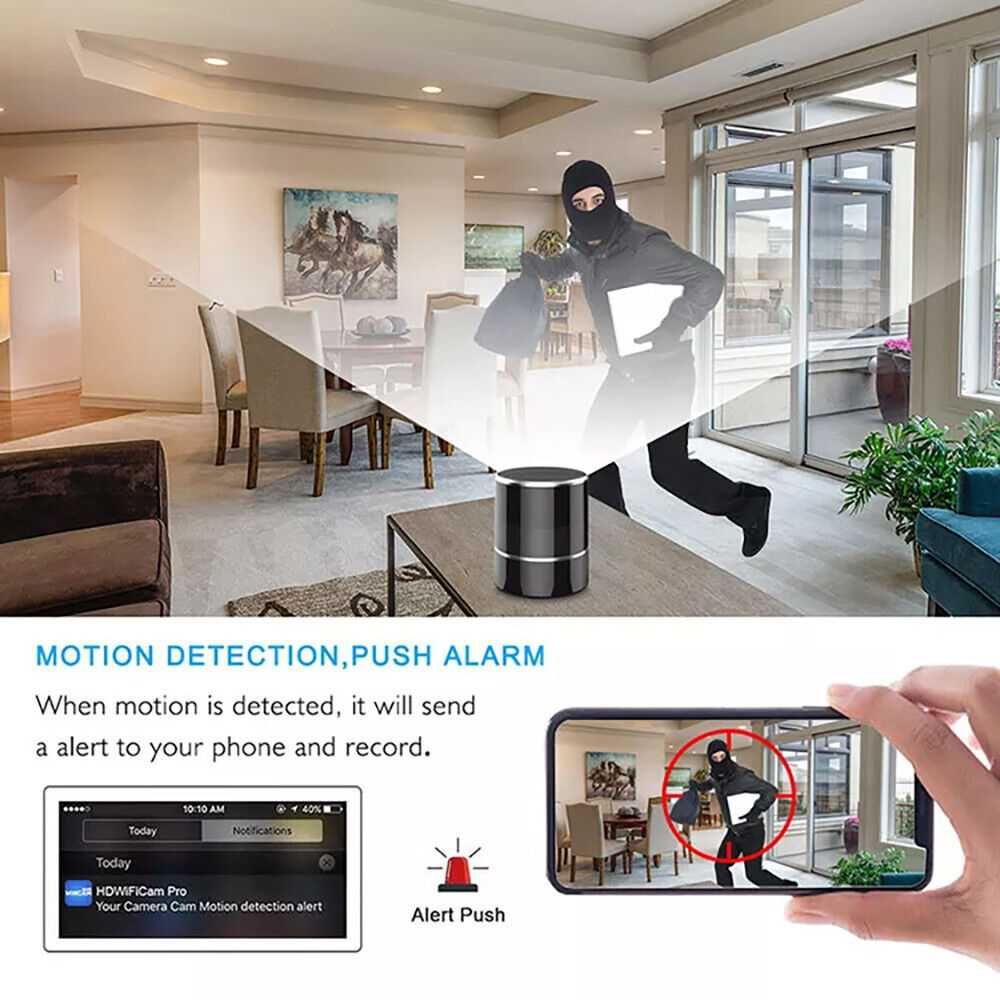 Boxa Bluetooth Portabila cu Camera Ascunsa Spion 4K Ultra HD WIFI LIVE