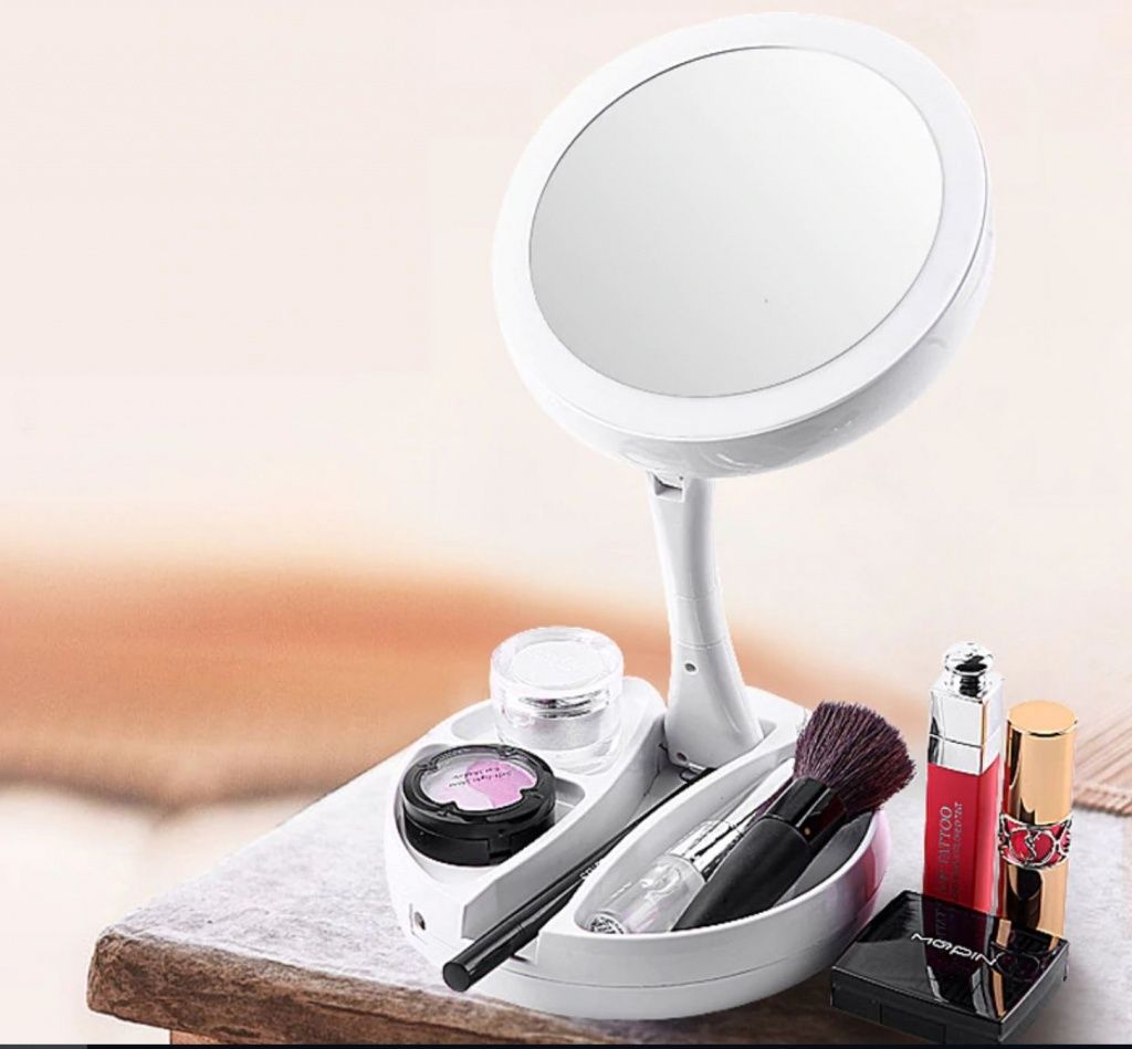 Зеркало со светодиодной подсветкой перезаряжаемая USB Fold Away Mirror