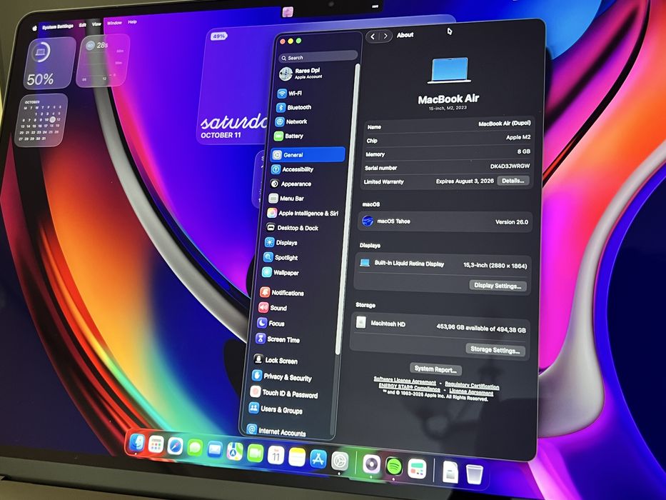 MacBook Air 15” M2 512 GB Silver – Nou, Full Box, Garanție 2026