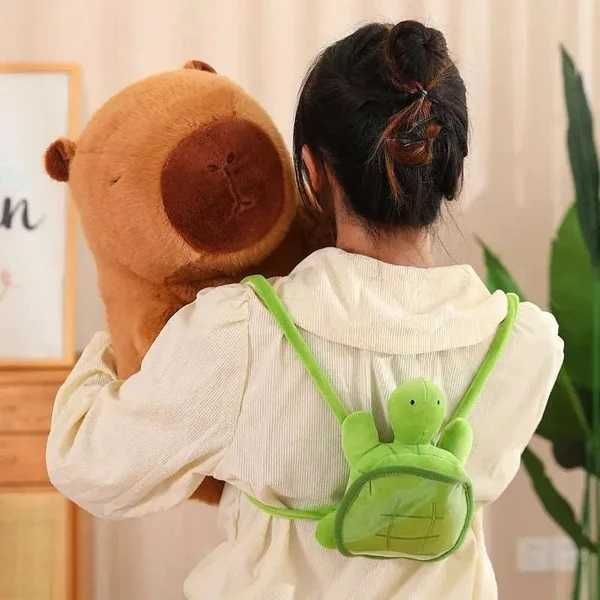 Плюшена играчка Капибара с раница костенурка, 20-110см