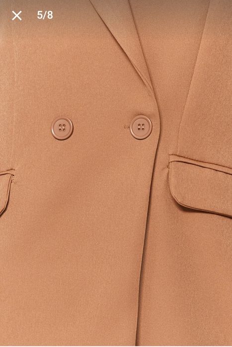 Елегантен дамски костюм- блейзър и панталон, каки/кафяв