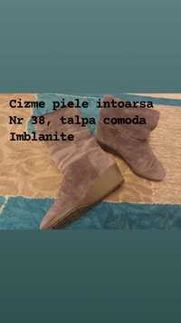 Cizme piele intoarsa, nr.36- 40 lei